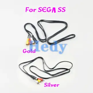 1PCS For SEGA SS Gold Plating 1.8M 6ft Audio Video AV Cable For SEGA Saturn SS System Console Silver Nickle Plated