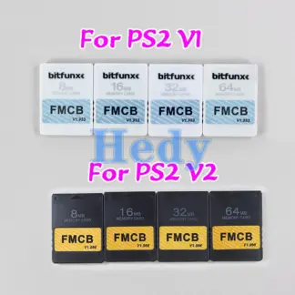 1PC 8MB/16MB/32MB/64MB For Playstation2 PS2 Console V2 MCboot V1.966 V1.953 V1 FMCB Program Card Memory Card