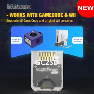 Bitfunx GC2SD GEN2 Mirco SD Card Reader Adapter for NGC Swiss for All GameCube Console and Original WII RVL-001 Console