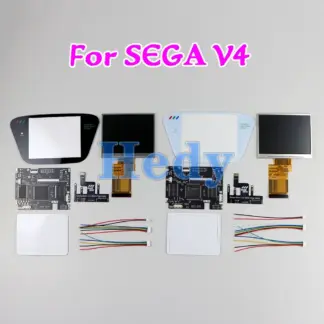 1set Highlight Full Display V4 LCD Screen Glass For SEGA Game Gear GG V4.0 Adjustable Brightness Support VGA Output Mod