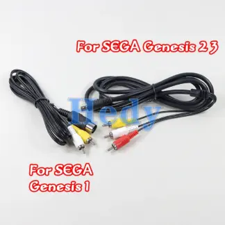 20PCS 1.8m 9Pin 3RCA Audio Video AV Cable For Sega GG 1 2 3 Game A/V Connection Adapter Cord Wire For SEGA Genesis I/II/III