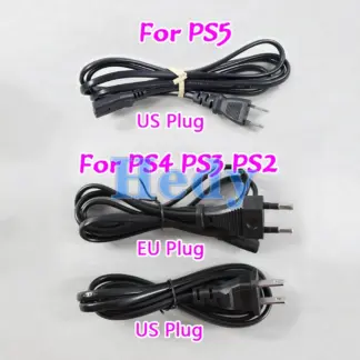1PC For PS5 EU US Plug 1.5M Power Cable 8-head Cable Host Power Cable Power Extension Cord FOR Playstation 4 PS4 PS3 PS2 1M